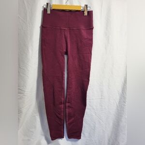 Sculpt Knit By Fabletic Burgundy High-Waisted Leggings, Size 26 X 26